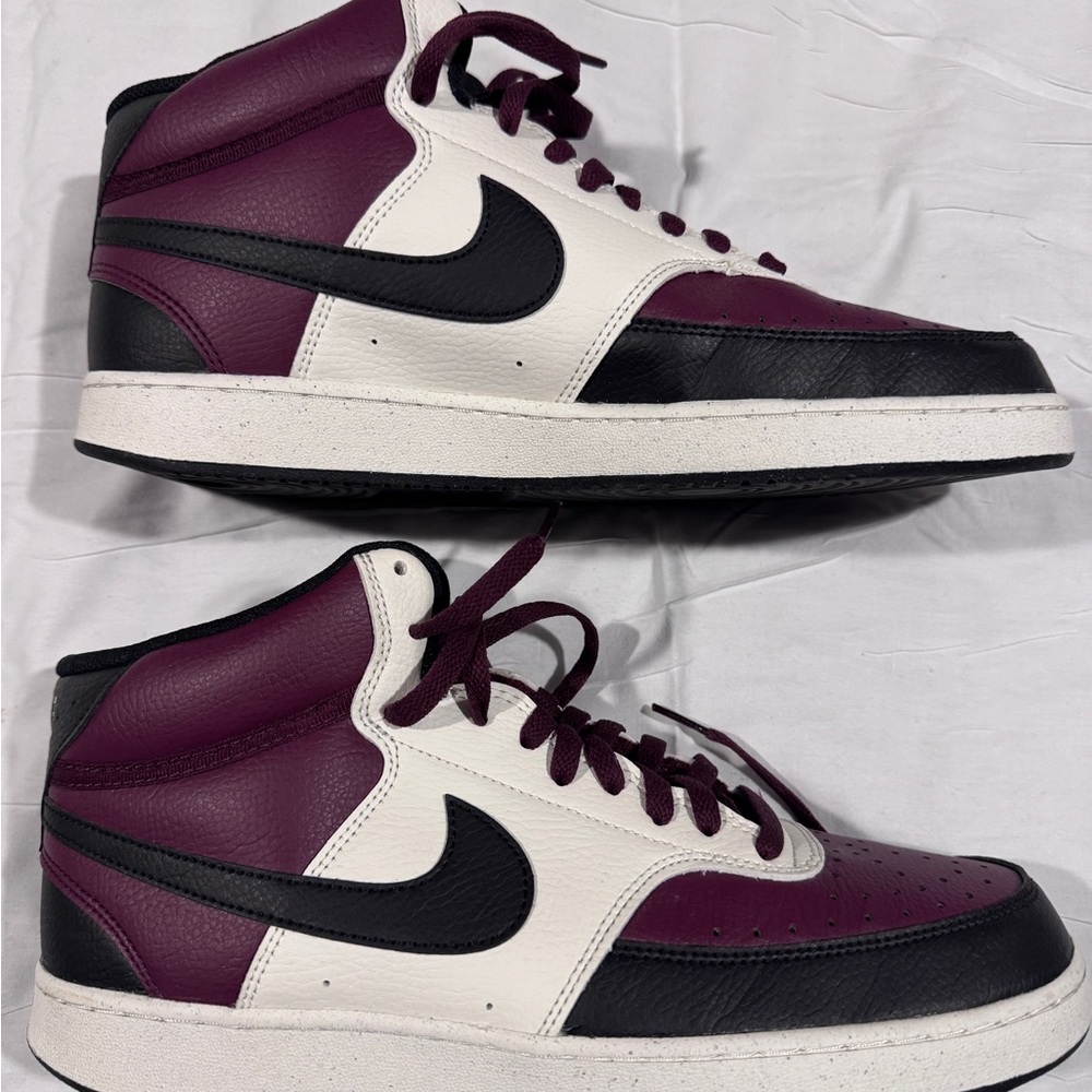 Nike Black and Red High-Top Sneakers